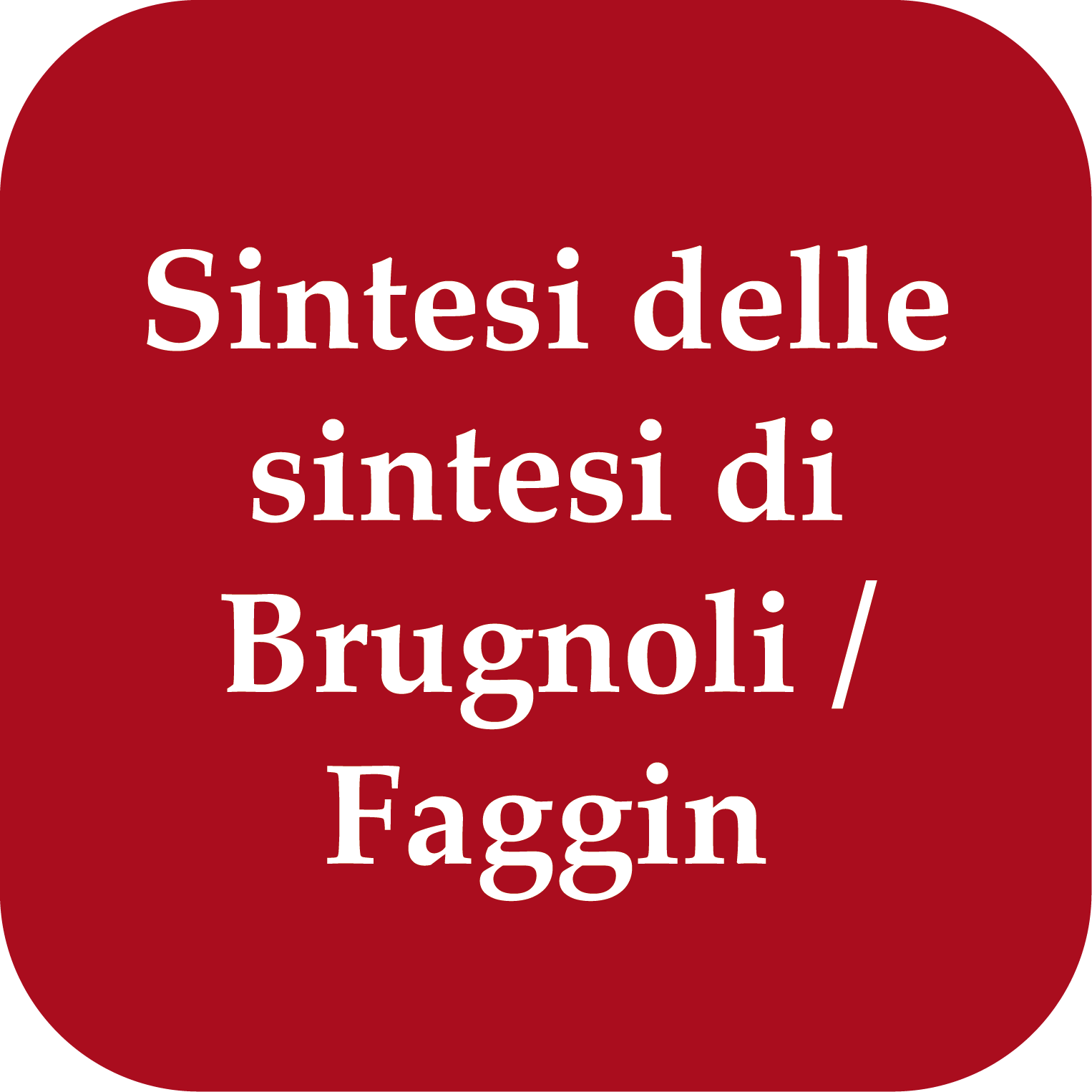 sintesi delle sintesi Brugnoli-Faggin - maggio 2026